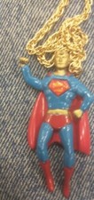 DC Comics Multicolor Enamel Superman Pendant 18" Goldtone Chain Necklace ONS