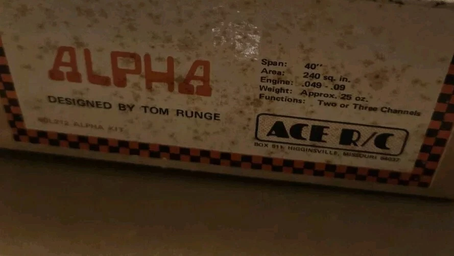 Alpha Ace RC Airplane Kit Plywood & Foam 40" Span Trainer Or Sport Vintage + - Image 3 of 4