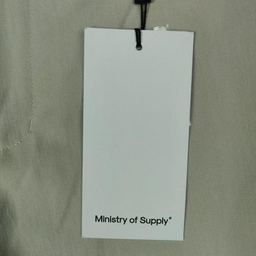 Ministry of Supply Pantalone Uomo 34X30 Taupe Khaki Ritmo Conico Chino Elasticizzato Nuovo con etichette - Foto 2 di 12