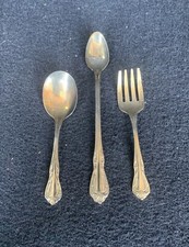 Vintage Oneidacraft Deluxe Stainless Baby Infant Toddler Fork Spoons Set Of 3