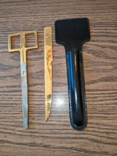 Vintage Hoffritz Scissors  Letter Opener in Leather Case