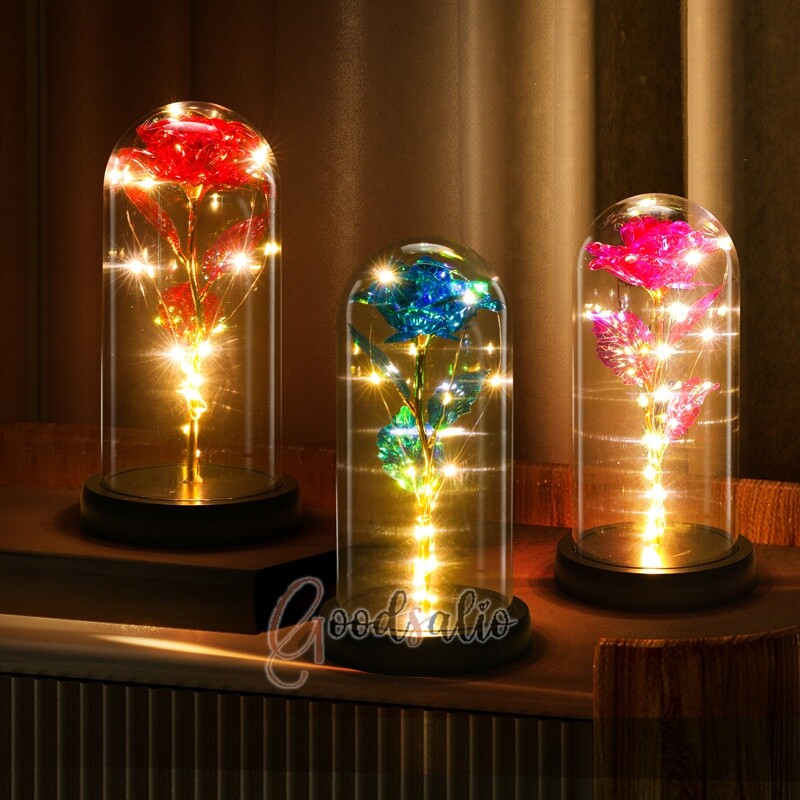 Eternal Crystal Rose Flower in Glass Dome Valentine's Day Brithday Gift lovers