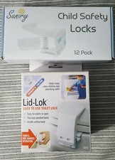 Child safety cabinet locks and toilet lid lock bundle