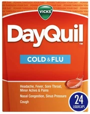 Vicks DayQuil Cold & Flu Non-Drowsy 24 Liquicaps exp.09/2026