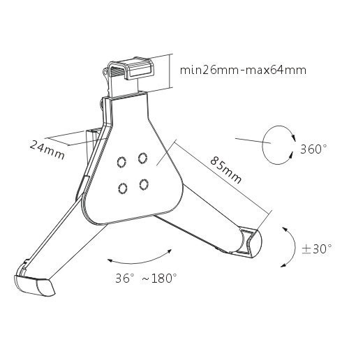 UNIVERSAL DETACHABLE TABLET WALL MOUNT BRACKET FOR iPad MINI GALAXY SIZES 7-8.5" - Picture 3 of 3