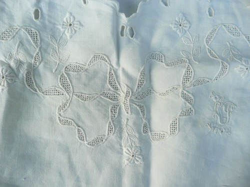 lot de 6 broderies anciennes sur lin coton métis pour couture poupée ou autre - Imagen 3 de 7