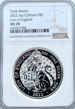 2022 Tudor Beast Silver Lion of England 2 oz £5 NGC MS70 Great Britain