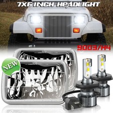 Pair 7x6 Headlights Hilo Beam Drl H6014 For 1986 1987-1995 Jeep Wrangler Yj