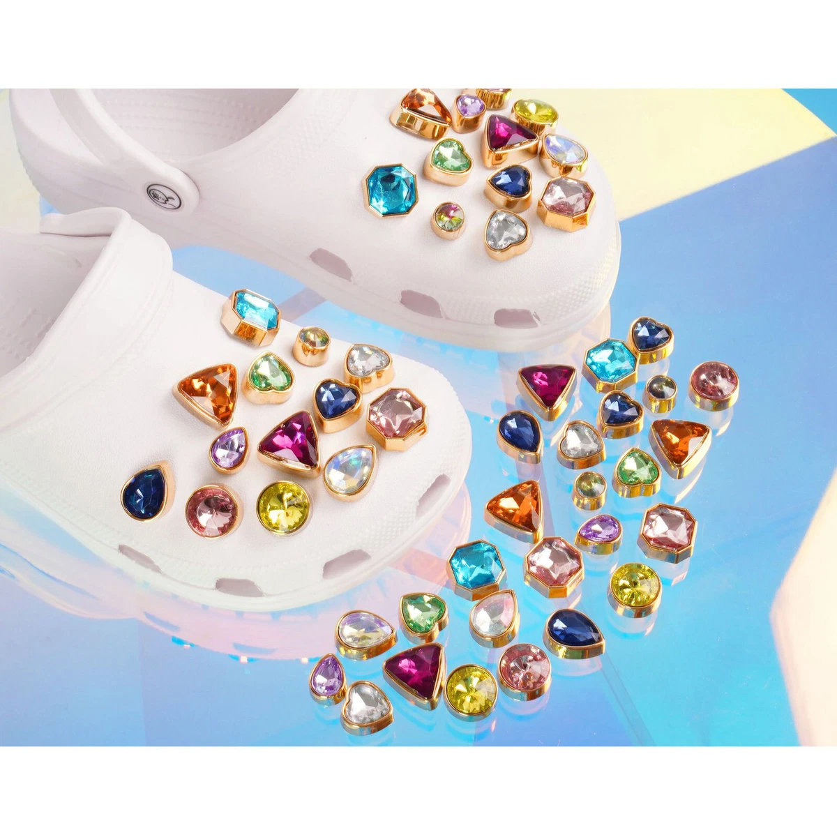 26 PCS Bling Shoe Charms for Clog Trendy Shoes Decorations Charms with  Buttons