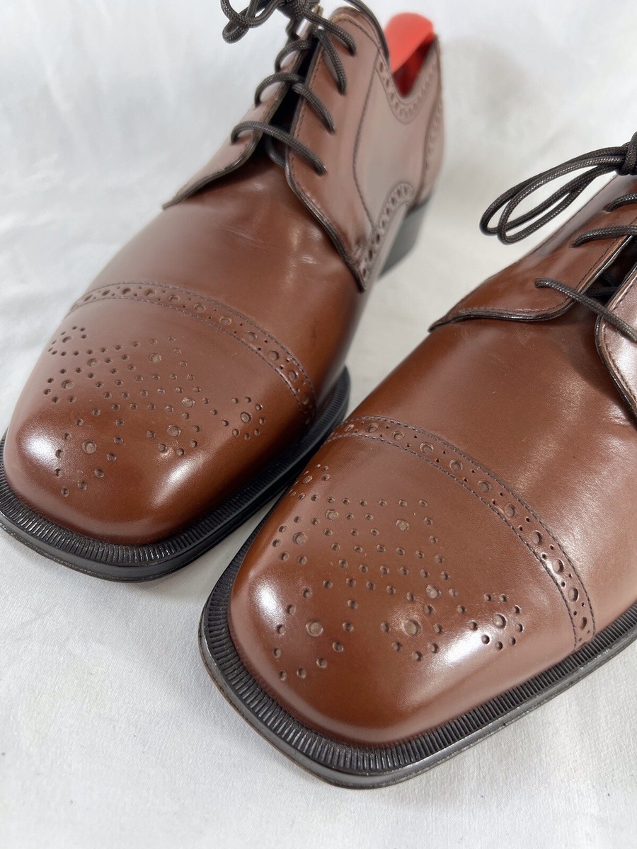 BALLY Brown Leather Derby Semi Brogue Loafers Made in Switzerland Marked as 8US BALLY Brown Leather Derby Semi Brogue Loafers Made in  main image 4