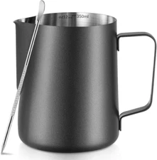 Frothing Milk Pitcher, 12 Oz/350 Ml Stainless Steel Frothing Milk Jug with Latte