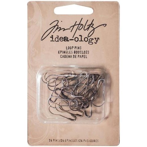 Tim Holtz Idea-ology Metal Loop Pins - 24pcs Ant. Nickel, Brass & Copper TH93200 - Picture 2 of 2
