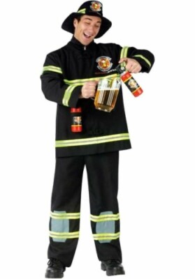 Sudsville Drinking Dept Plus Size Costume Frat Party Fill'er Up OSFM FireMan