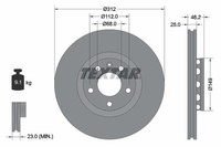 2X Textar Bremsscheibe 92106105 FüR Audi Seat Skoda VW