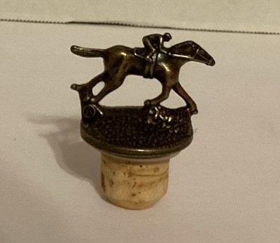 Blanton s Bourbon Whiskey Cork Metal Bottle Stopper Letter A Jockey & Race Horse