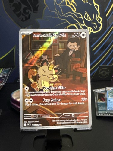 Pokemon TCG: Team Rocket's Meowth - 203/182 - IR - Destined Rivals- Pack Fresh