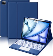 for iPad Air 13-inch Case Keyboard M4/M3/M2 - Magnetic Wireless Navy Blue