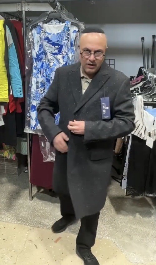 Mens Stafford Donnegal Tweed Classic Overcoat Size 44 Regular $250 - second product detail image