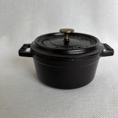 Staub Cast Iron Mini Round Cocotte Black 0.25 Qt