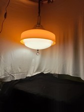 Lampadario Saliscendi Space Age Anni '70 Arancione - Design Mid-Century Modern -