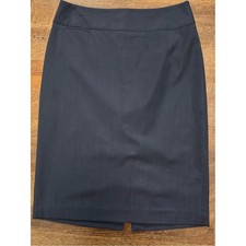 Talbots Navy Blue Pencil Skirt Size 8 Classic Work Office Hidden Zip MIDI
