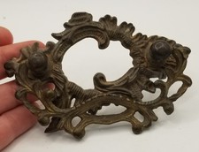 Antique Ornate Brass Victorian draw pull Early Old Decorative Unique 