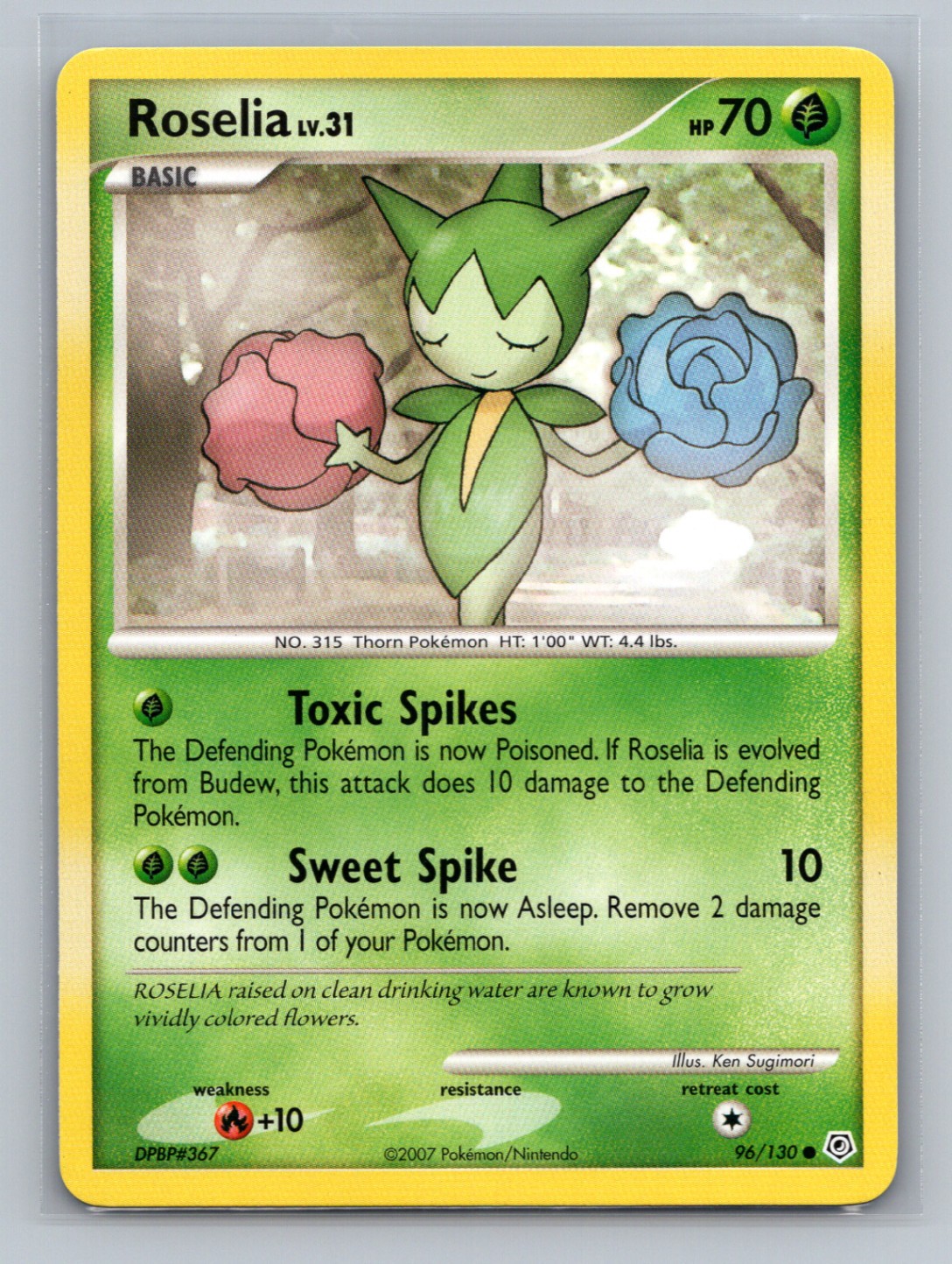 Pokémon TCG Roselia 96/130 Diamond and Pearl Normal LP