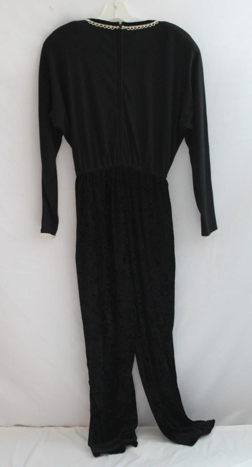 Mameluco Kepler Vintage Encaje Tarde Shell Manga Larga Terciopelo Rosas Pequeño Foto 2 de 4