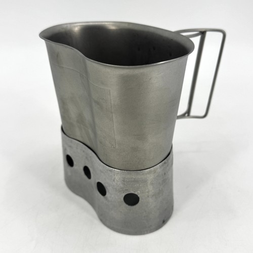 USGI US Military Issue 1 Quart Stainless Steel Metal Canteen Cup with Stove