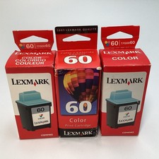 Lexmark 60 Color Ink Cartridge 17G0060 Lot of 3 Expired Model 60 - New  Sealed