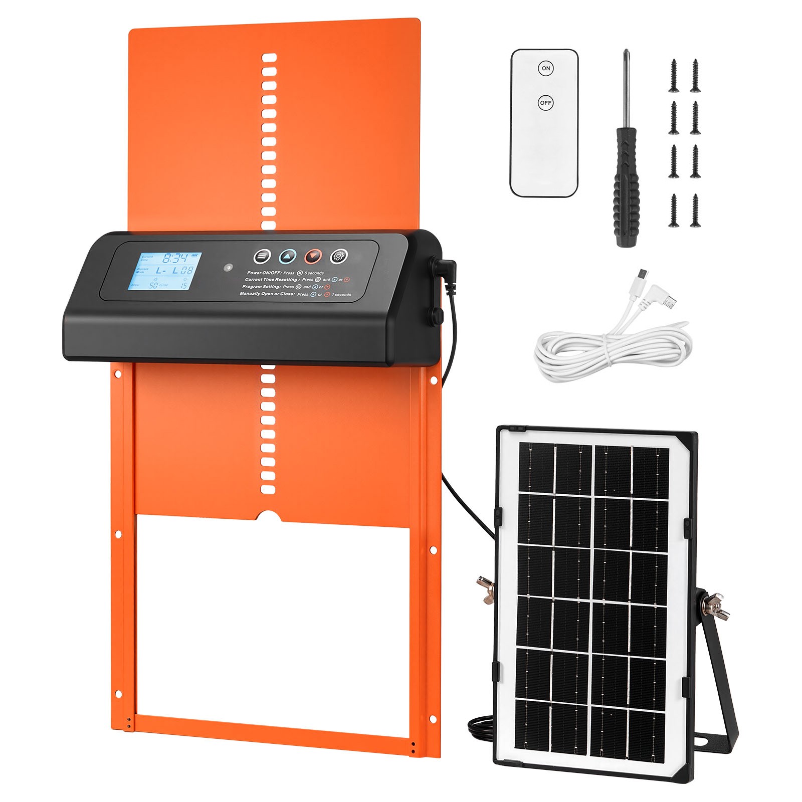 Porte poulailler automatique programmable orange solaire Uimoso