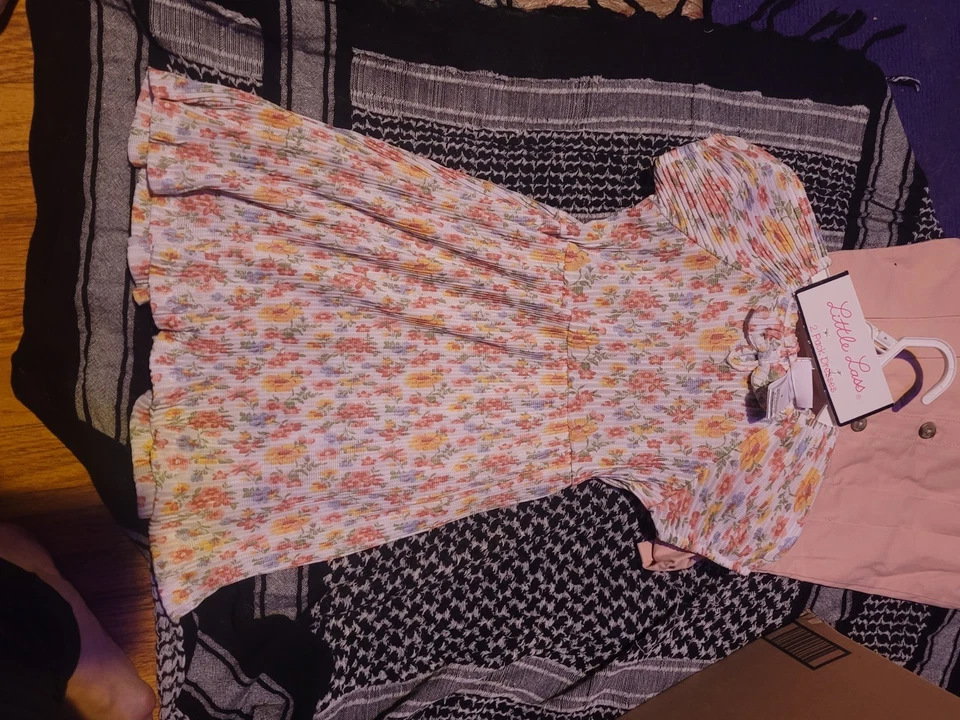 Little Lass Girl 2 pack Size 4 Pink Floral Dresses - Image 2 of 4