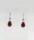 ATI Sterling Silver Vintage Native Mexico Red Jasper Teardrop Dangle Earrings — photo 1