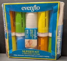 Vintage 1979 Evenflo Disposable Feeding Complete Nurser Starter Kit Bottles New