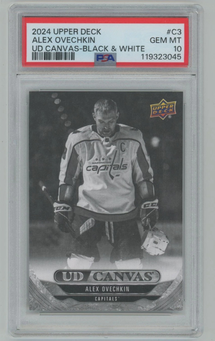 2024-25 UD Canvas B&W Black White Alex Ovechkin PSA 10 #C-3 Capitals POP 7