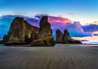 Coastal Sunset Rock Formations Wall Art Poster Premium Quality