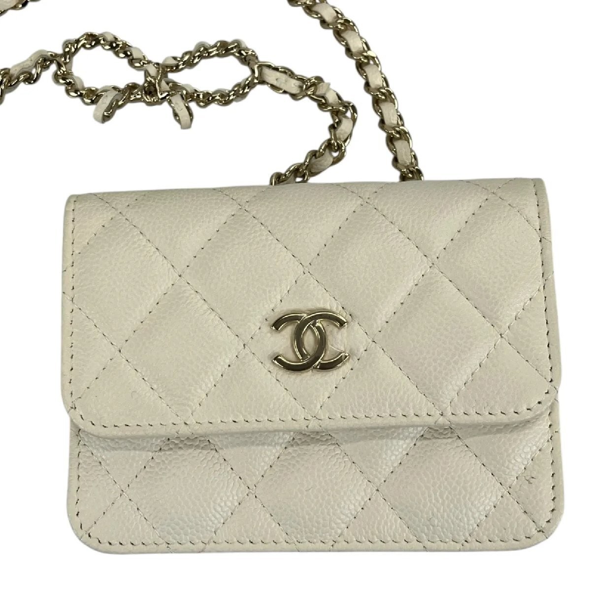 Chanel Gabia Skin Matelasse Mini Shoulder Bag with Chain Ribbon