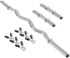 Kit Di Bilanciere EZ Bars Con Manubri a Curva E Barre per Sollevamento Pesi E Po