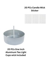 20 PCs Candle Wick Sticker & 20 PCs One Inch Aluminum Tea Light Cups 😲