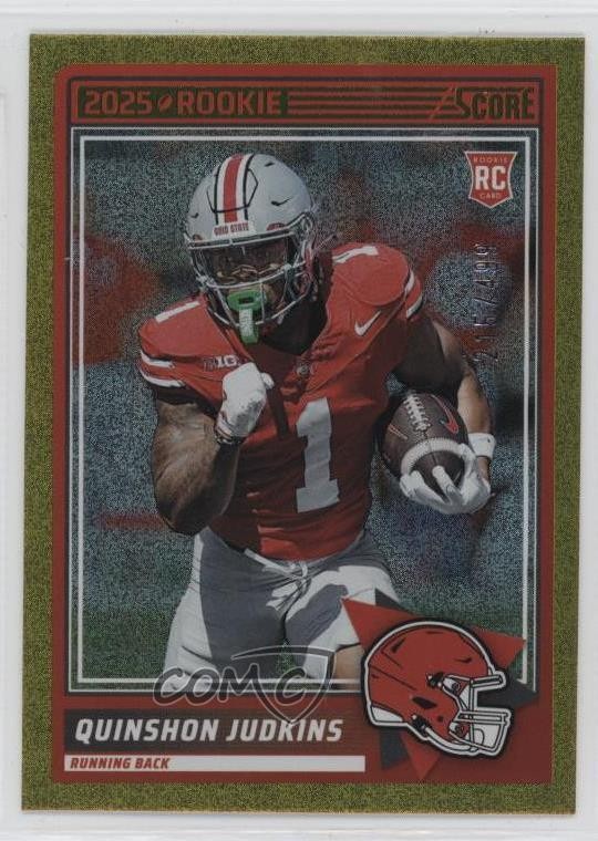 2025 Score Rookies Gold Dots 215/499 Quinshon Judkins #38 RC 3n1