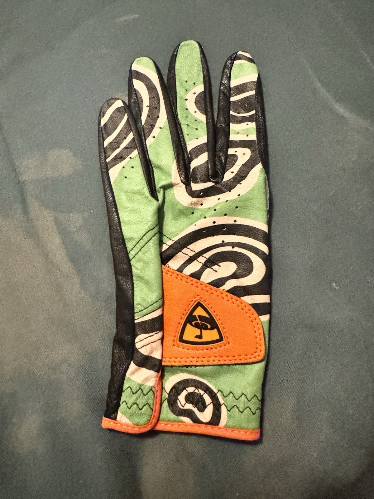Glove M Leather Abstract Green/orange