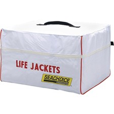 Heavy-duty 6-pack life jacket bag: White nylon, handles for your floaty crew 