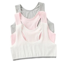 GIRLS 4 PACK CROP TOP SEAMFREE SPORTS TRAINING BRA AGE 12-16