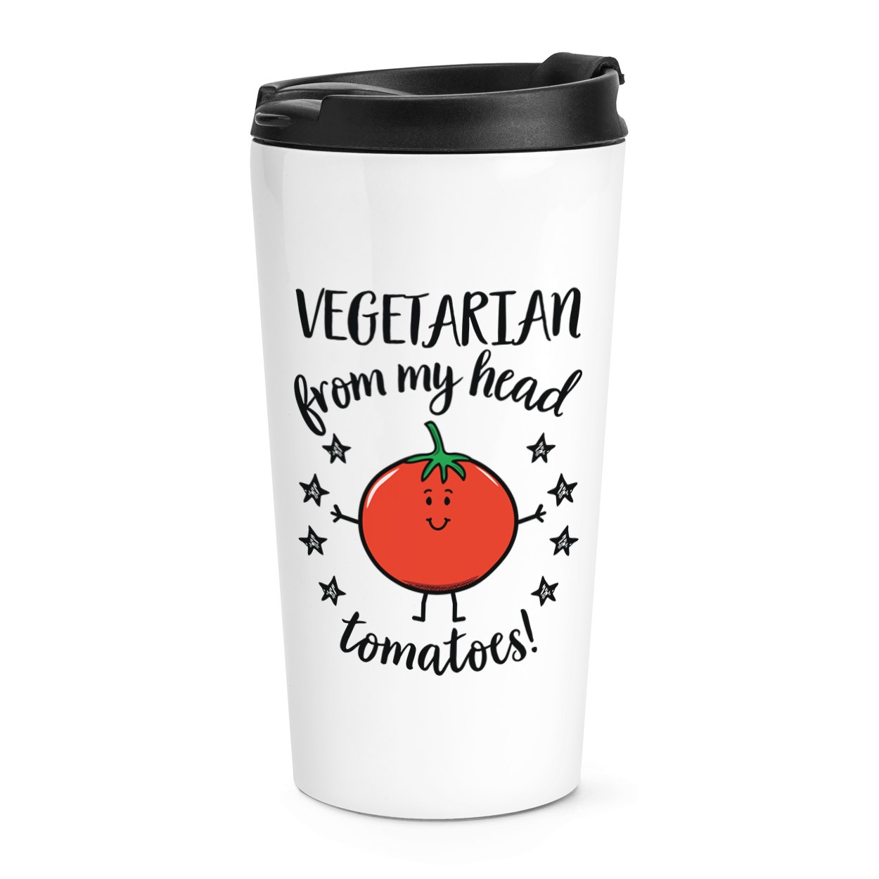 Vegetarian From My Head Tomatoes Travel Mug Cup Vegetables Environment Funny