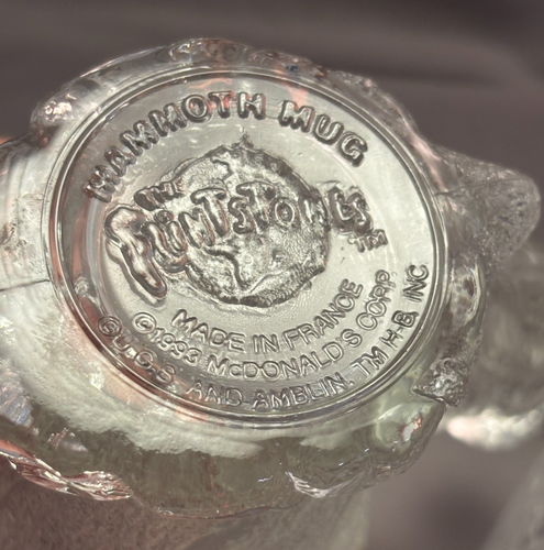 McDonald's RocDonald's Vintage Flintstones 1993 Frosted Glass Bedrock Mugs (4) - Picture 11 of 19