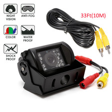 Truck Backup Camera Heavy Duty 18 LED IR Night Vision Vehicle Rear View 12V-24V