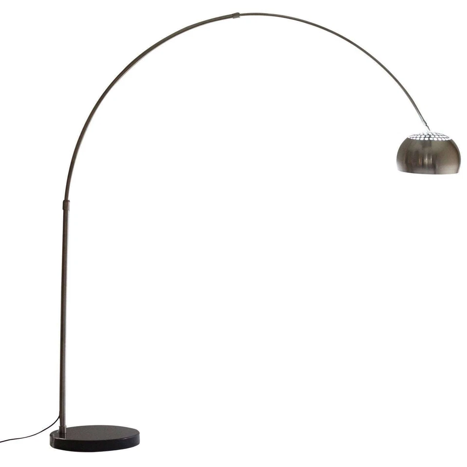 Arch Floor Lamp Arco Round Marble Base Stainless Steel Stem Premium High End - Image 4 of 4