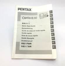 Pentax Optio E30 Digital Camera Original QUICK START User Guide