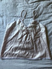 VTG Victoria  s Secret Gold Label Satin Camisole Top Pink Lace Embroidered