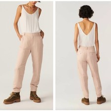 BA&SH Viggo Trouser Pants Linen Blend Nude Bl...